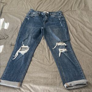 Casual Blue Boyfriend Jeans